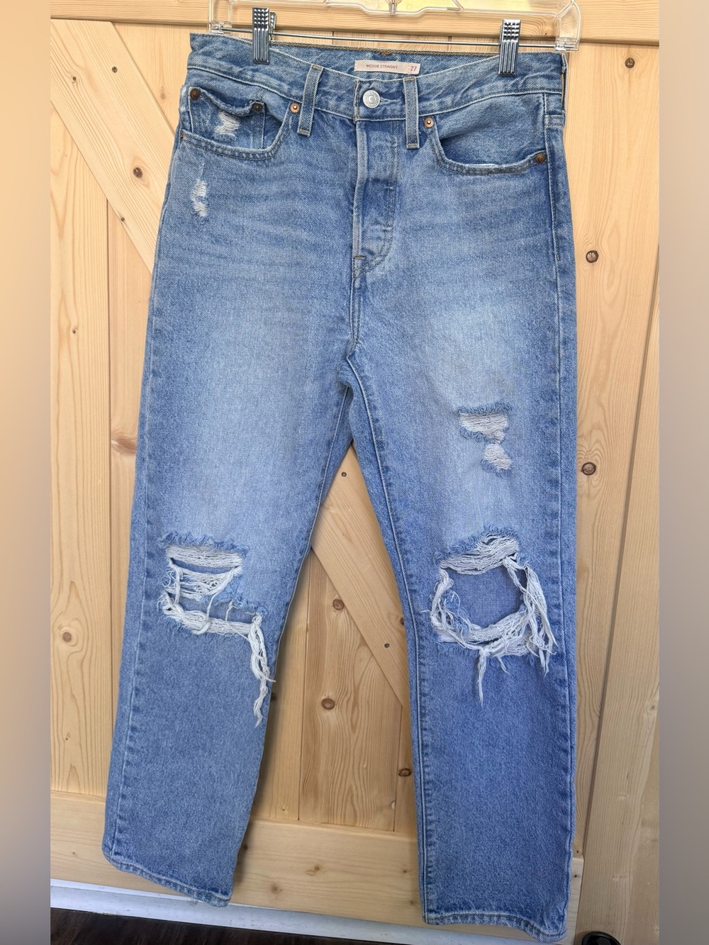 Levi's Wedgie Straight Distressed Jeans